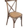 Rustic Oak Crossback Chair with rattan seat pad - Blue Goose Hire